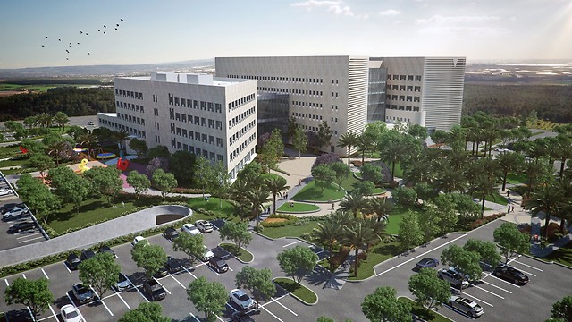 Artist's rendering of new hospital in Ashdod (Credit: Oded Karni)